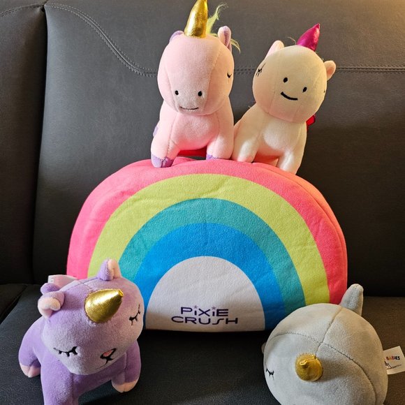 Pixie Crush Plush Rainbow Cloud Bag Storage Unicorn Stuffed Toy Snug A Babies - Picture 4 of 12